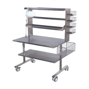 Estação de Trabalho em Aço Inox com Rodízios - LI 1230